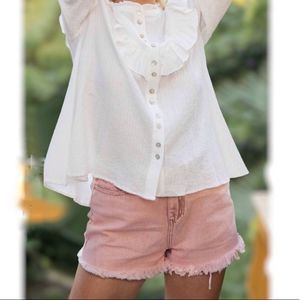 POL PINK DENIM CUT OFF JEAN SHORTS